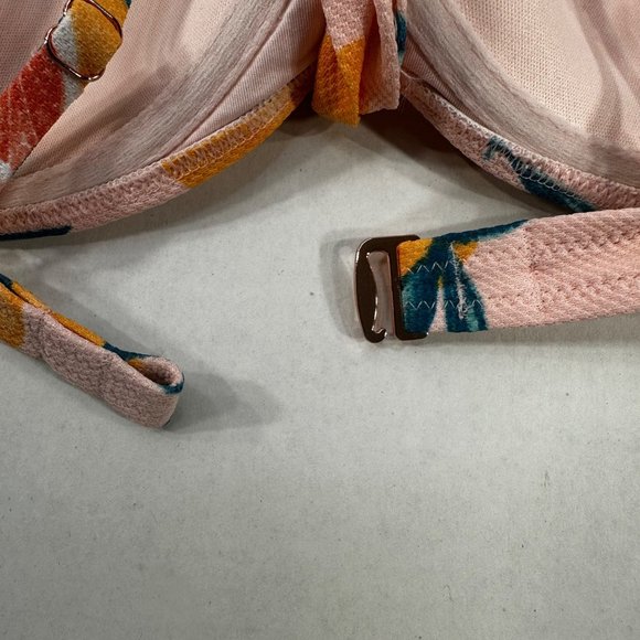 Shade And Shore Women's Size 34B Bikini Swim Top Citrus Print Peach New - Picture 3 of 12